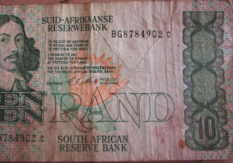 Ten Rand Republic of South Africa Serial Nr BG8784902C