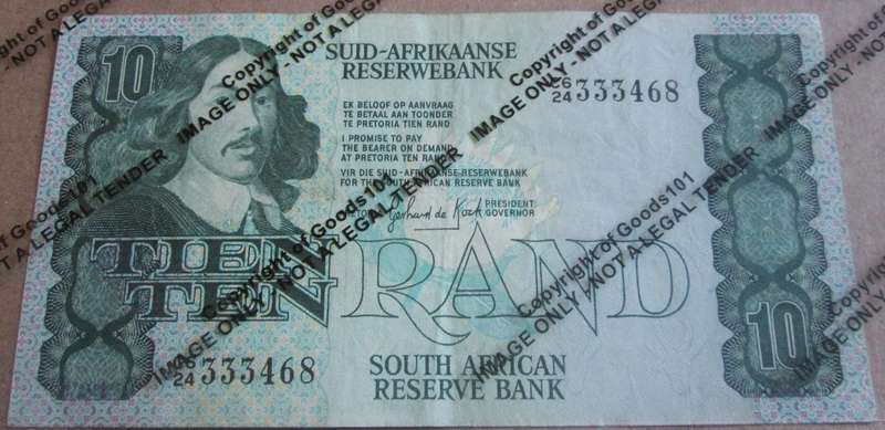 Ten Rand Republic of South Africa Serial Nr C624 333468