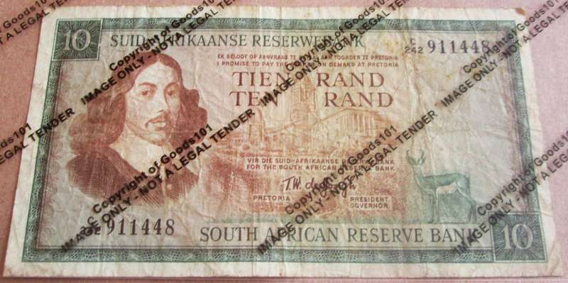 Ten Rand Republic of South Africa Serial Nr C242 911448