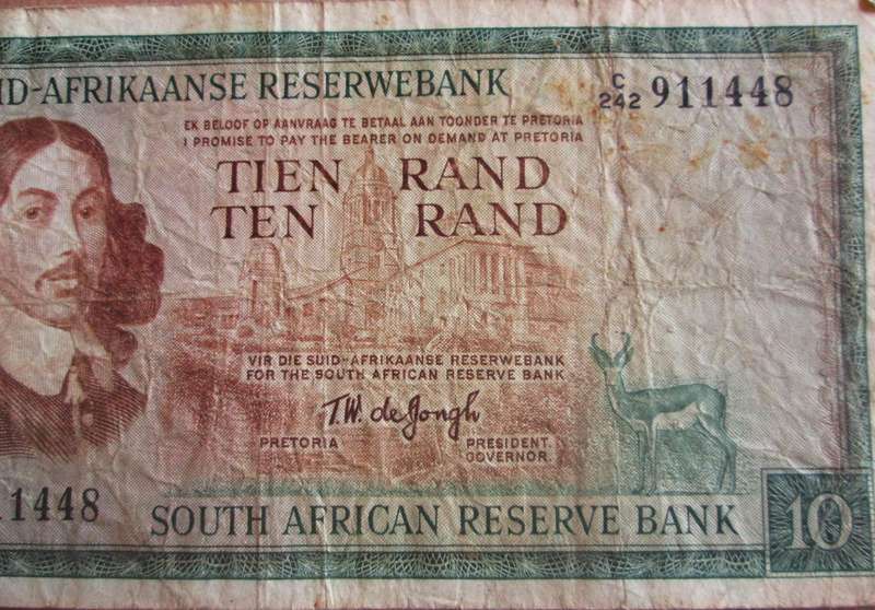 Ten Rand Republic of South Africa Serial Nr C242 911448
