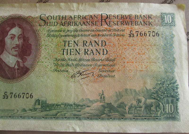 Ten Rand Republic of South Africa Serial Nr C33 766706