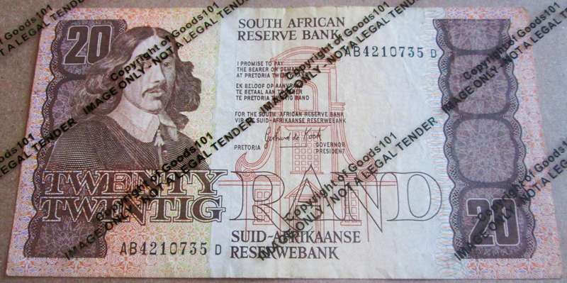 Twenty Rand Republic of South Africa Serial Nr AB4210735D