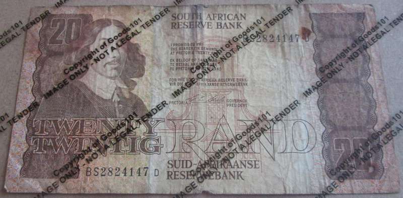 Twenty Rand Republic of South Africa Serial Nr BS2824147D