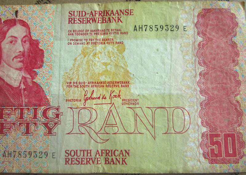 Fifty Rand Republic of South Africa Serial Nr AH7859329E