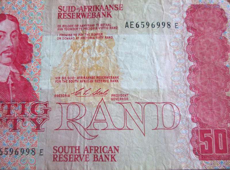 Fifty Rand Republic of South Africa Serial Nr AE6596998E