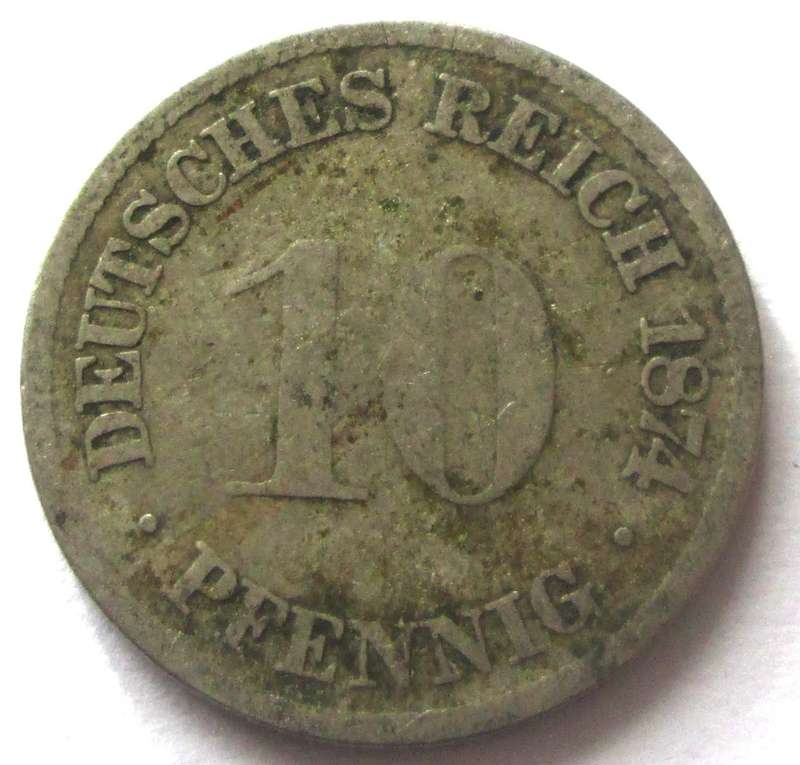 1874 Deutsches Reich 10 Pfennigs