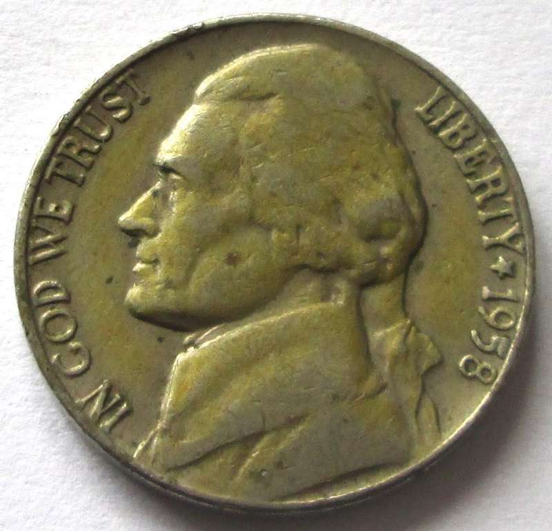 1958 United States of America 5 Cents