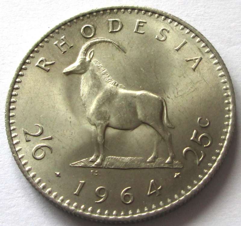1964 Rhodesia 25 Cents