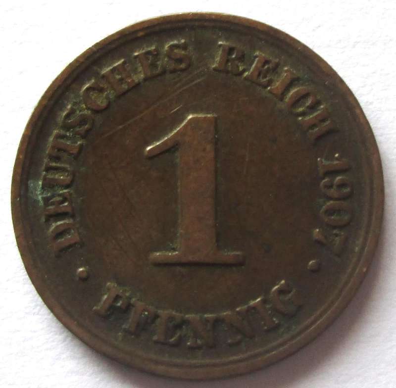 1907 Deutsches Reich 1 Pfennig