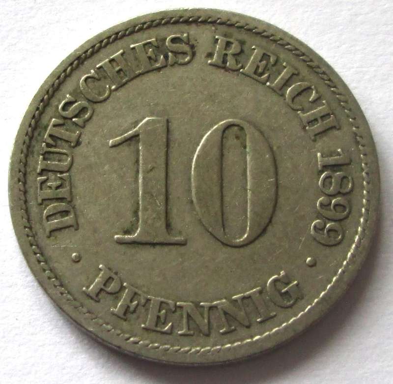 1899 Deutsches Reich 10 Pfennigs