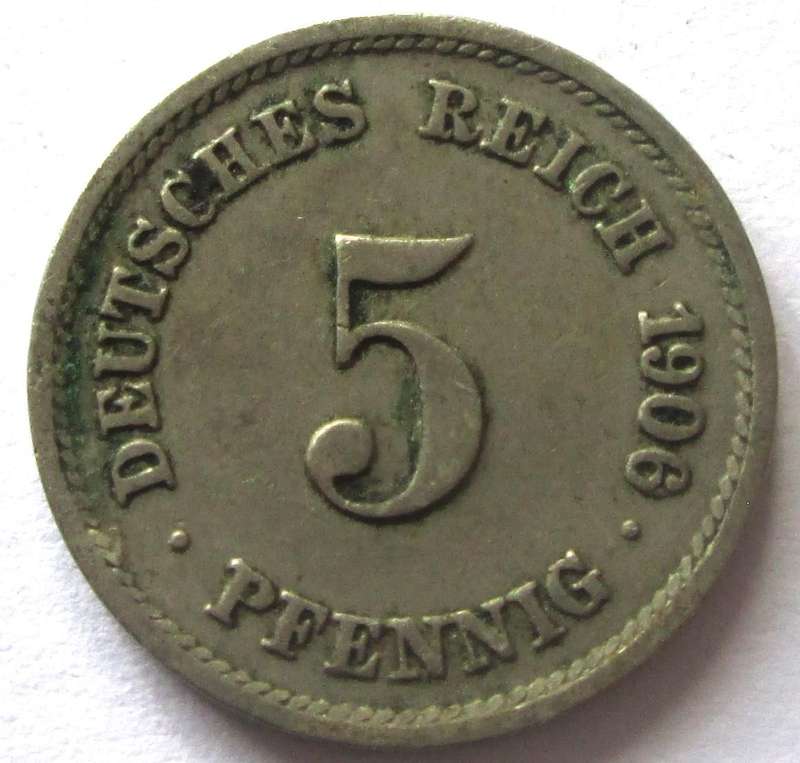 1906 Deutsches Reich 5 Pfennigs