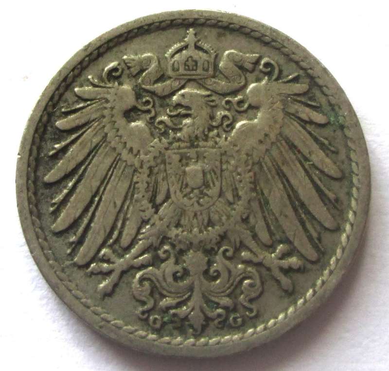 1906 Deutsches Reich 5 Pfennigs