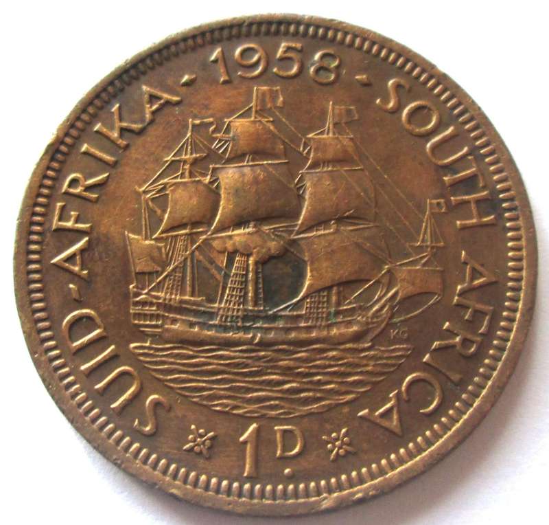 1958 Union of South Africa 1 Penny