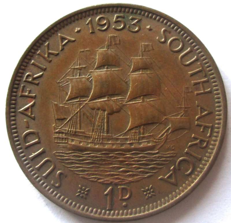 1953 Union of South Africa 1 Penny