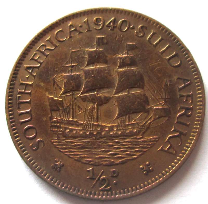 1940 Union of South Africa Half Penny