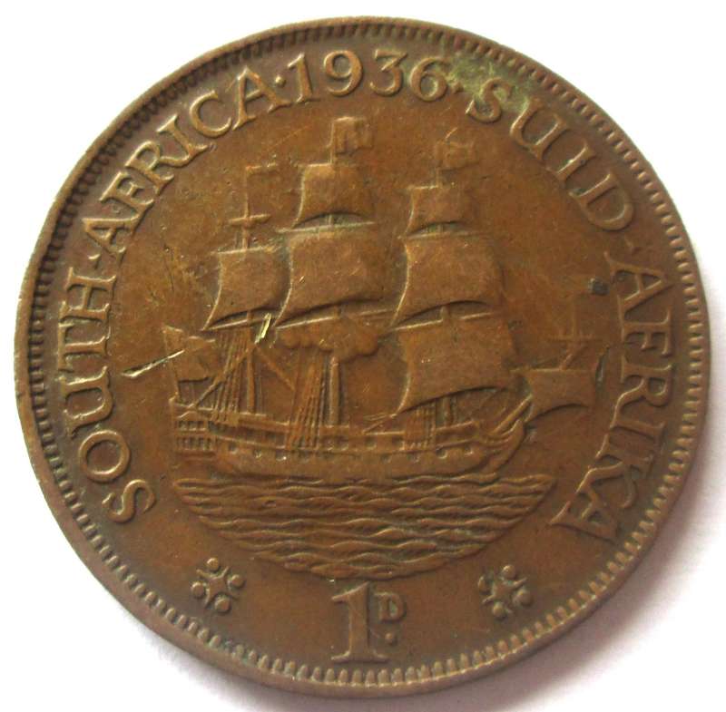 1936 Union of South Africa 1 Penny