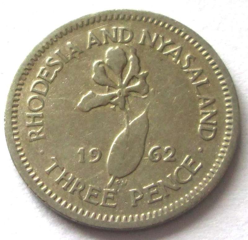 1961 Rhodesia and Nyasaland 3 Pence