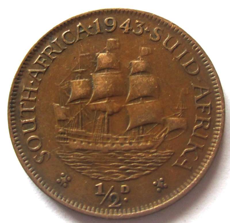 1943 Union of South Africa Half Penny