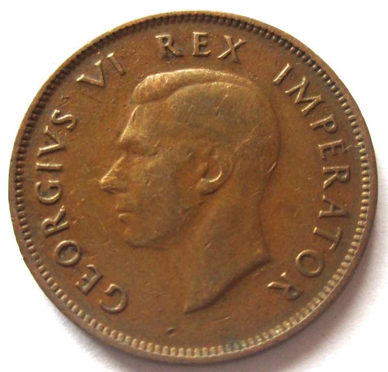 1943 Union of South Africa Half Penny