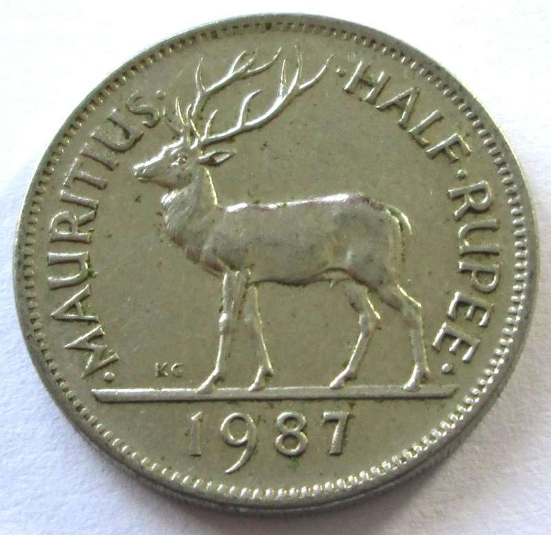 1987 Mauritius Half Rupee