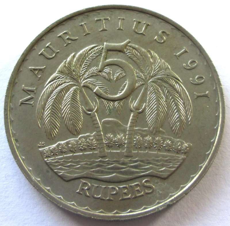 1991 Mauritius 5 Rupees