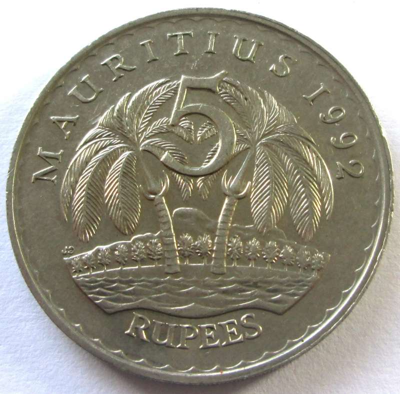 1992 Mauritius 5 Rupees
