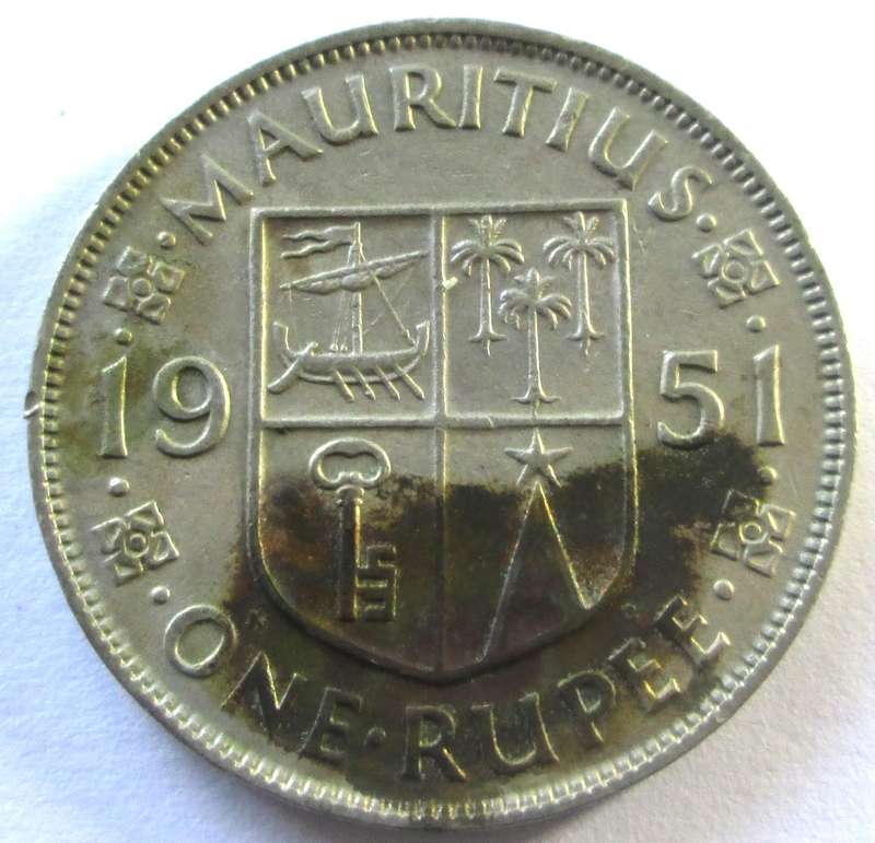 1951 Mauritius 1 Rupee