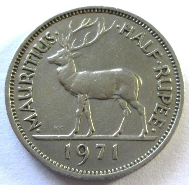 1971 Mauritius Half Rupee