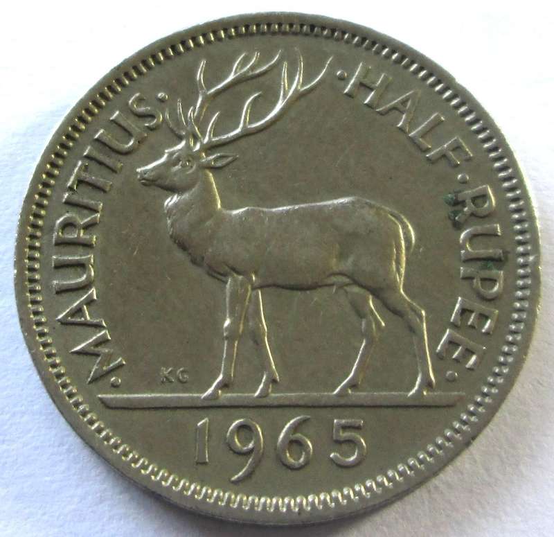 1965 Mauritius Half Rupee