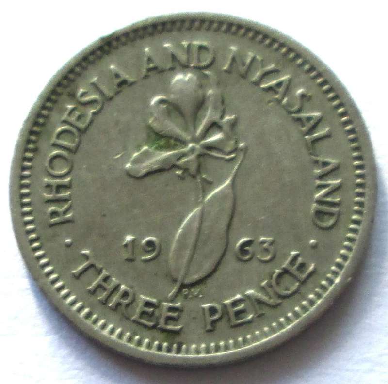1963 Rhodesia and Nyasaland 3 Pence