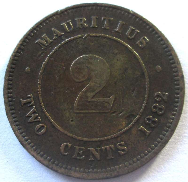 1882 Mauritius 2 Cents
