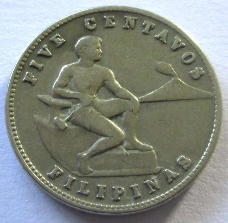 1944 Philippines Wartime Alloy United States of America 5 Centavos