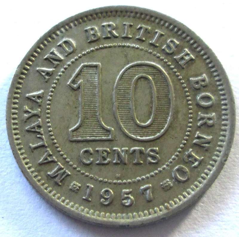 1957 Malaya and British Borneo 10 Cents