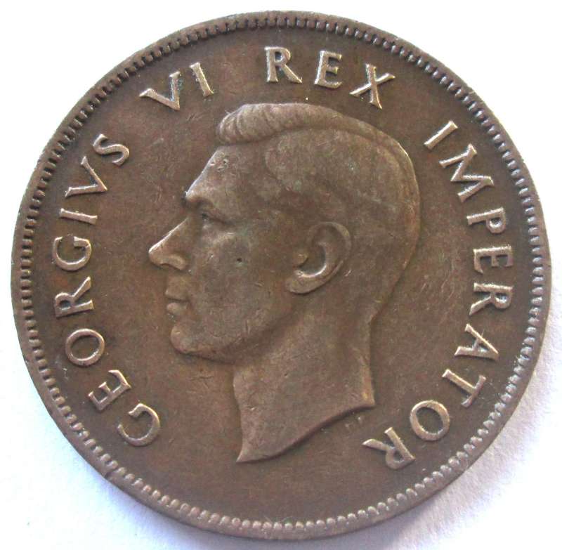 1940 Union of South Africa 1 Penny No Dot Penny