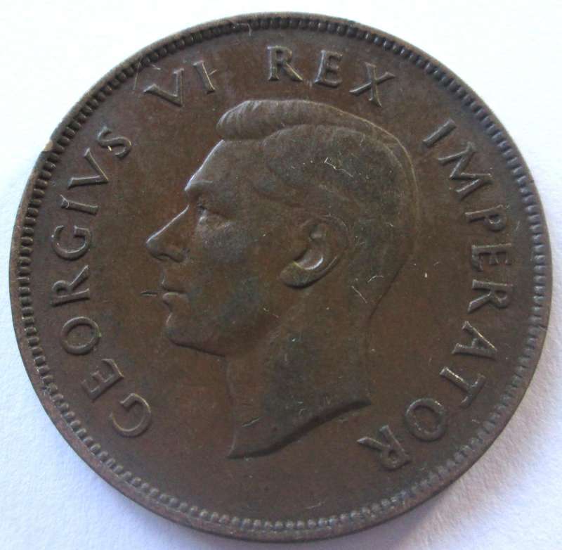 1940 Union of South Africa 1 Penny No Dot Penny
