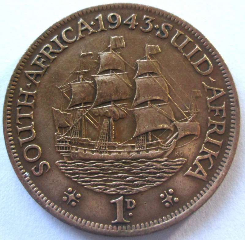 1943 Union of South Africa 1 Penny