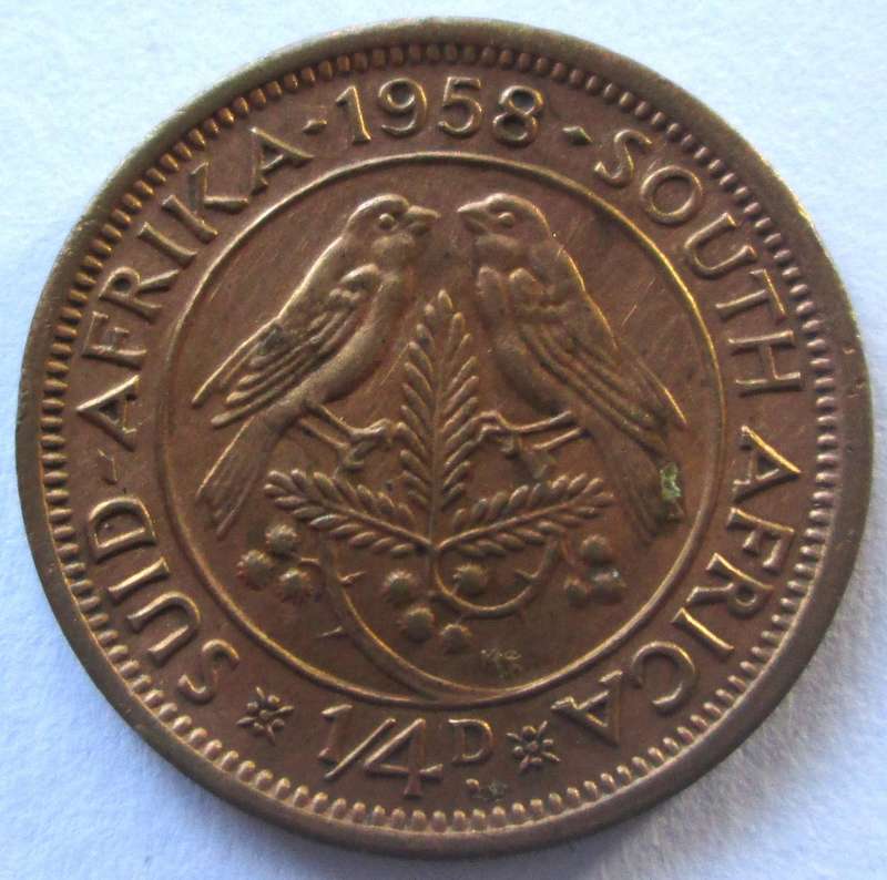 1958 Union of South Africa Quarter Penny