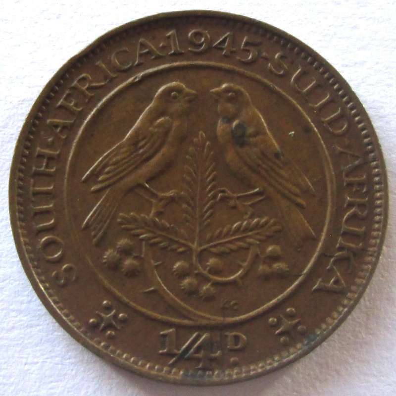 1945 Union of South Africa Quarter Penny