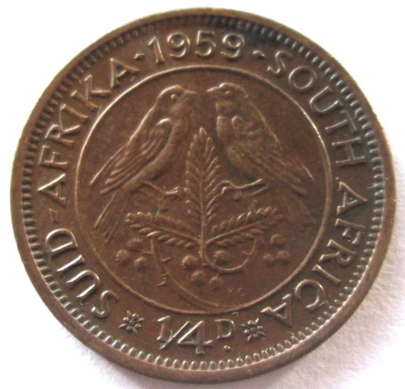 1959 Union of South Africa Quarter Penny