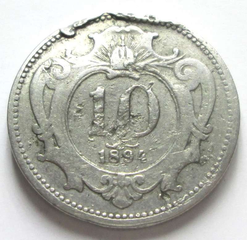 1894 Austria 10 Heller