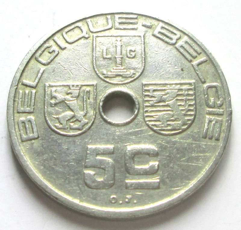 1938 Belgium 5 Centimes