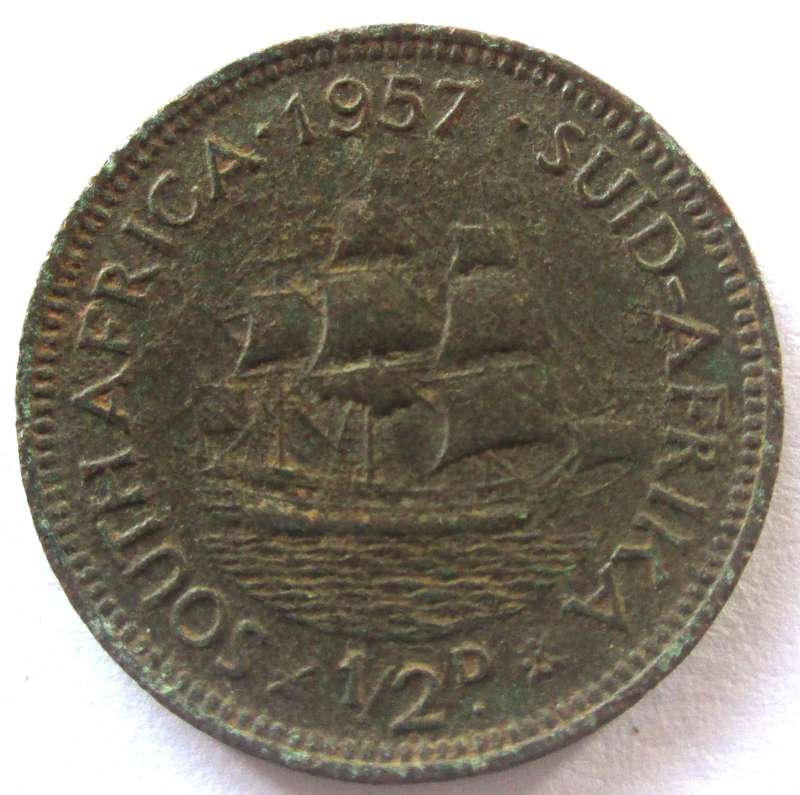 1957 Union of South Africa Half Penny