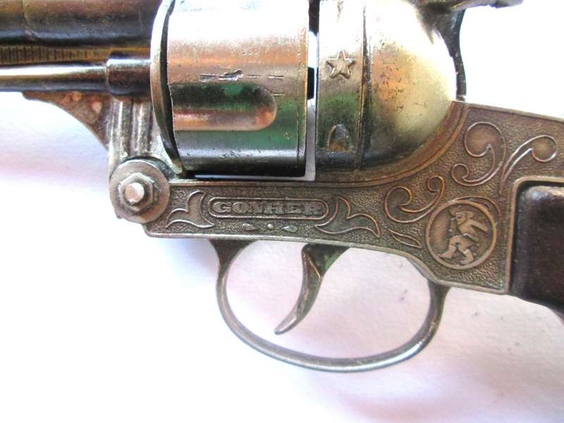 1950 Gonher Nr 122 Castalla Alicante Revolver Die Cast Cap Gun Made in Spain