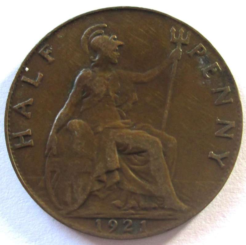 1921 Great Britain Half Penny