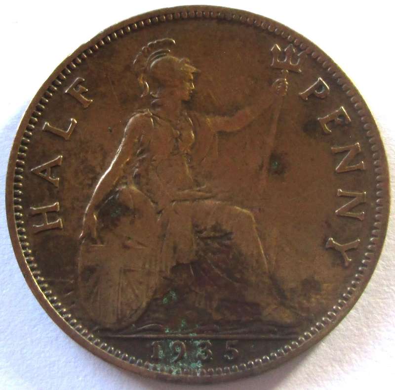 1935 Great Britain Half Penny