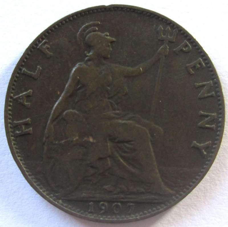 1907 Great Britain Half Penny