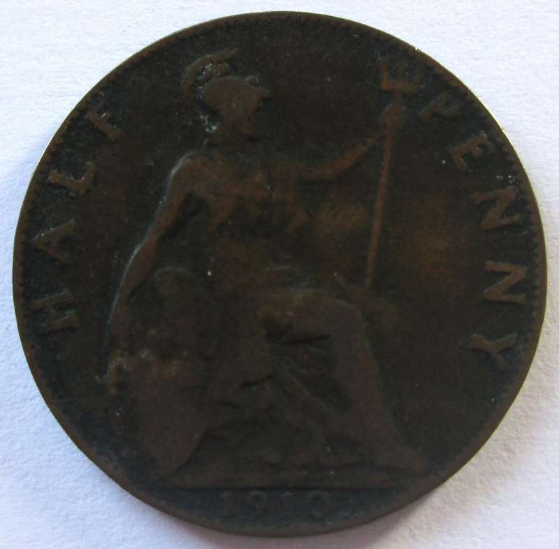 1910 Great Britain Half Penny