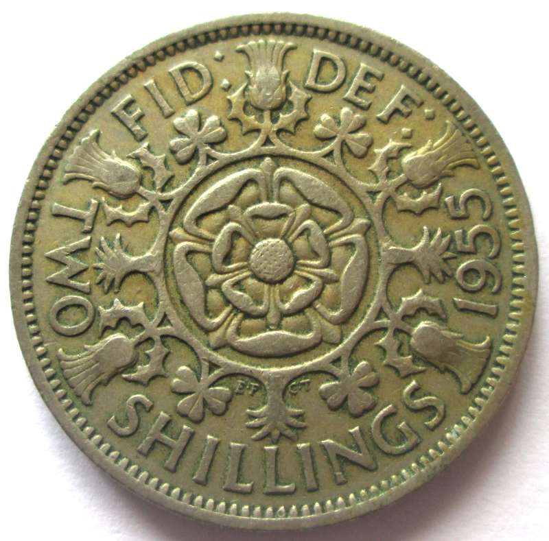1955 Great Britain 2 Shillings