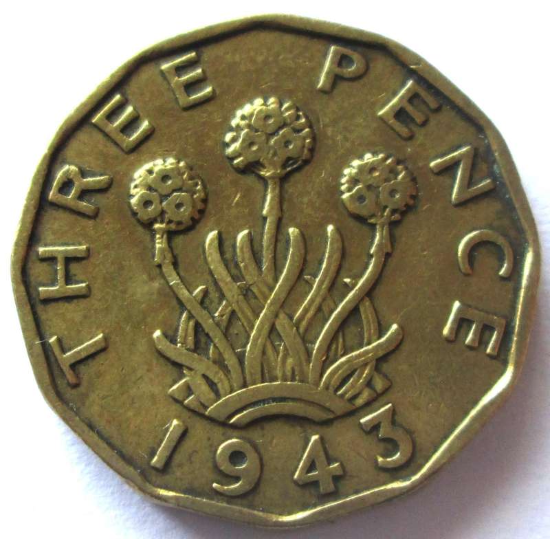 1943 Great Britain 3 Pence