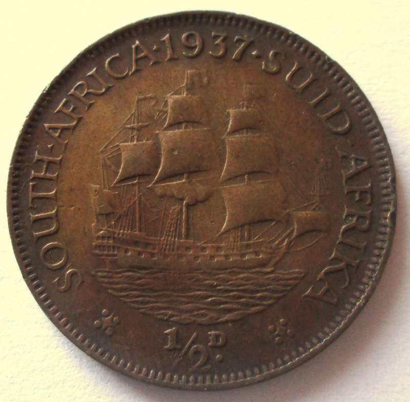 1937 Union of South Africa Half Penny